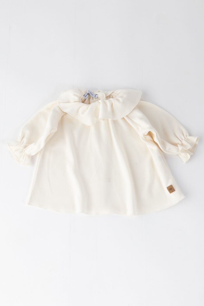 Bamboom top s volánom - Milk White